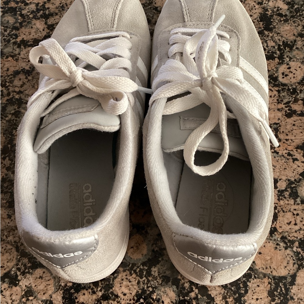 Adidas Women's Gray and White Sneakers